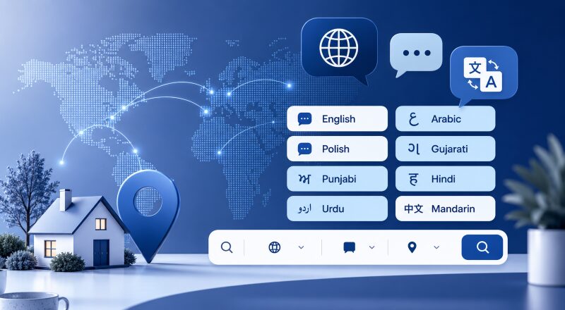 Find a Mortgage Brokers by Language with multilingual search icons for local mortgage advice