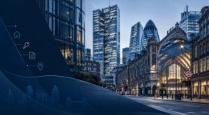 Alt text: Mortgage Broker in Liverpool Street with Liverpool Street Station and the City of London skyline.