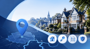 Mortgage Broker in Cobham – location map highlighting local mortgage advice and property services in Cobham, Surrey.